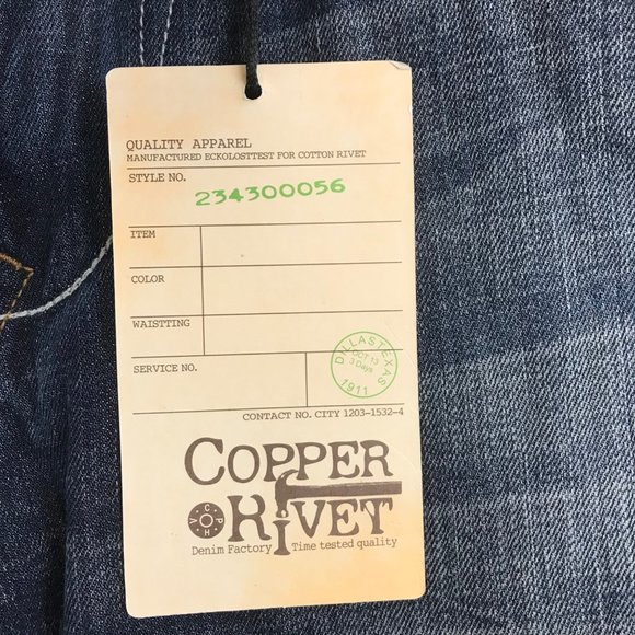 New Copper Rivet Relaxed Straight Jeans Mens size 32x32 - Picture 3 of 14